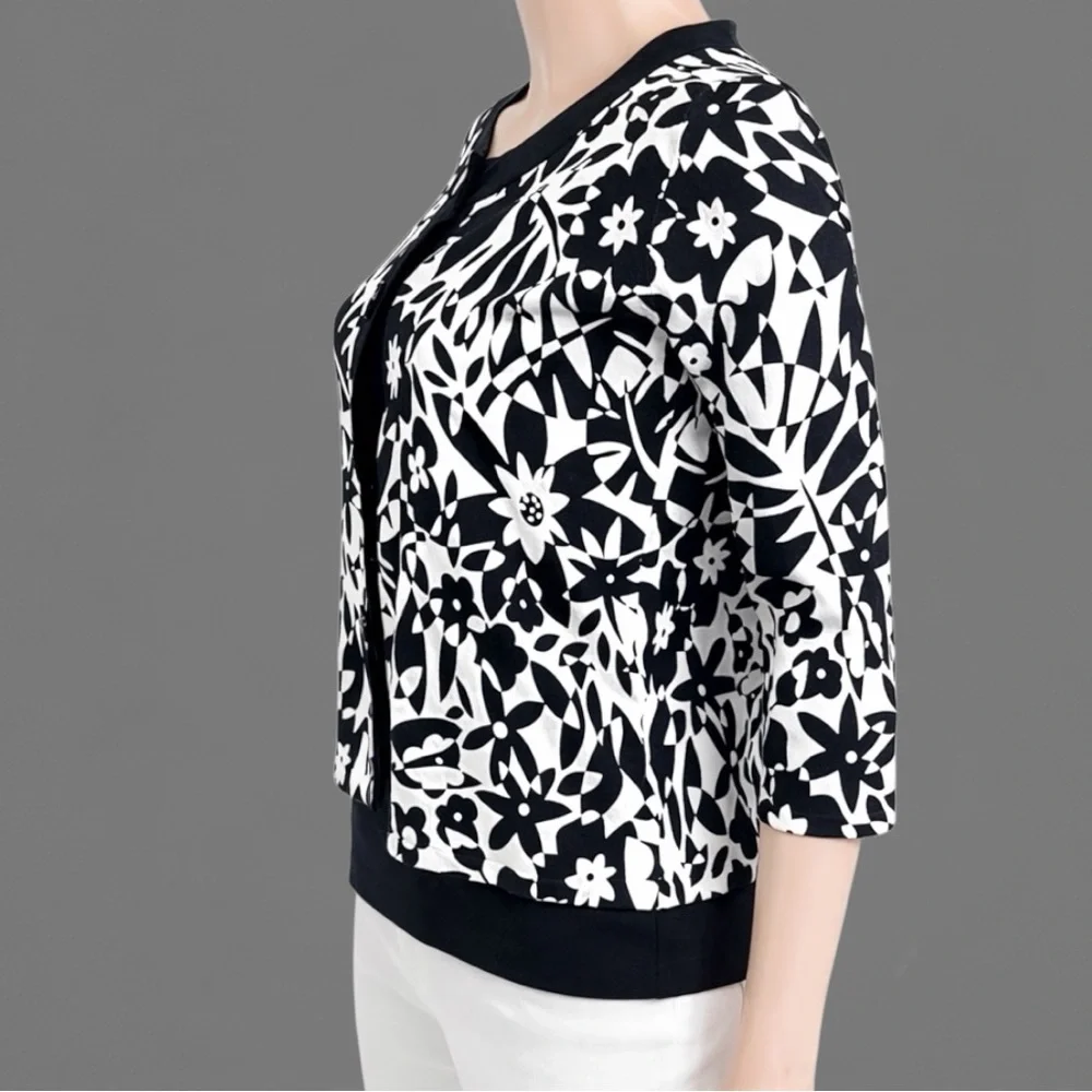 Cable & Gauge Silk-Blend Floral Cardigan